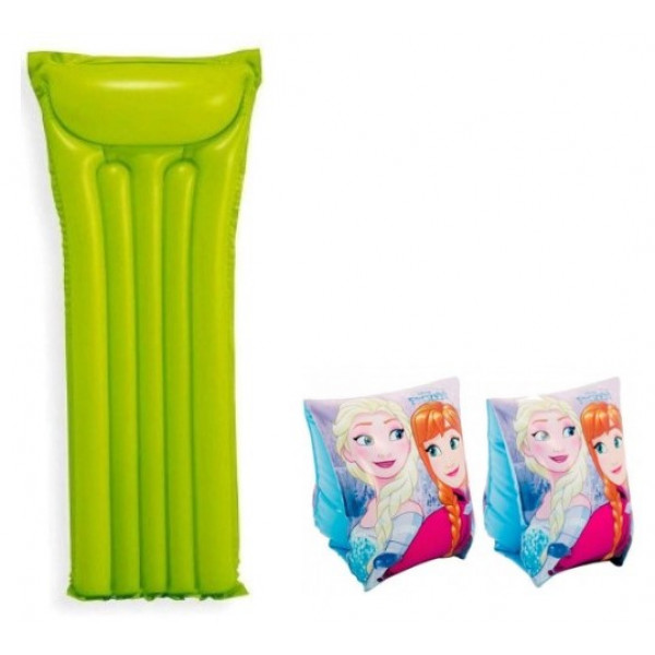 Комплект Intex 22993 матрац+нарукавники 59703 (green)/56640 Комплект Intex 22993 матрац+нарукавники 59703 (green)/56640